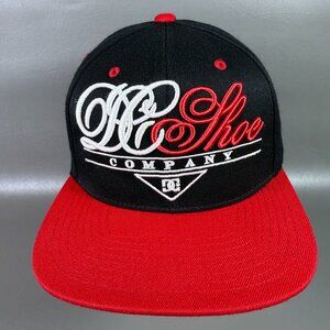 DC Shoe Company Hat Red Black 110 Flexfit Snapback Adjustable Cap Skate 15% Wool